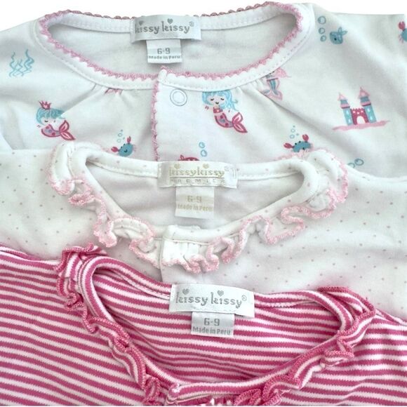 Kissy Kissy Baby Girls Bundle of 3 Cotton One Pieces. 6-9 Months. - Picture 12 of 13